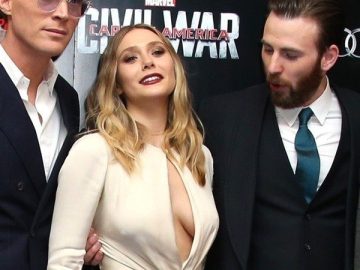 Elizabeth Olsen sexy sideboob for Captain America