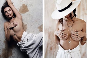 Emily Ratajkowski topless sensual shoot