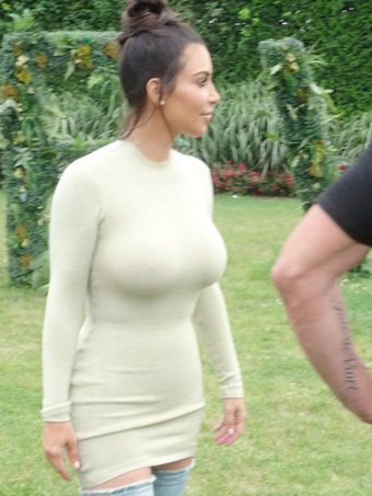 Kim Kardashian hot boobs in tight blouse