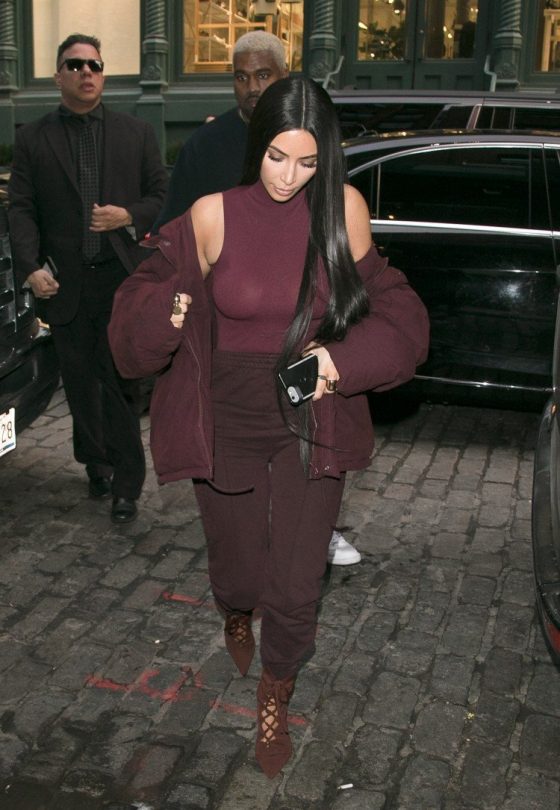 Kim Kardashian tits she-through purple blouse photo