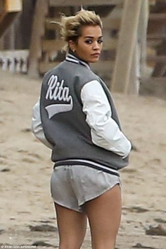Rita Ora sexy shorts hot legs