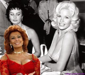 ‘I was afraid her breasts would spill out on my plate!’: Sophia Loren finally explains that famous photo with Jayne Mansfield taken in 1957