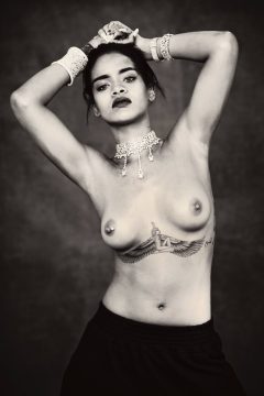 rihanna tits naked pierced nipple